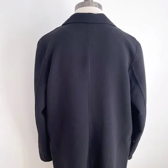 Sandro Paris Long Black Coat Single Breasted 1-Button Size 8 Medium / Large - Picture 8 of 14